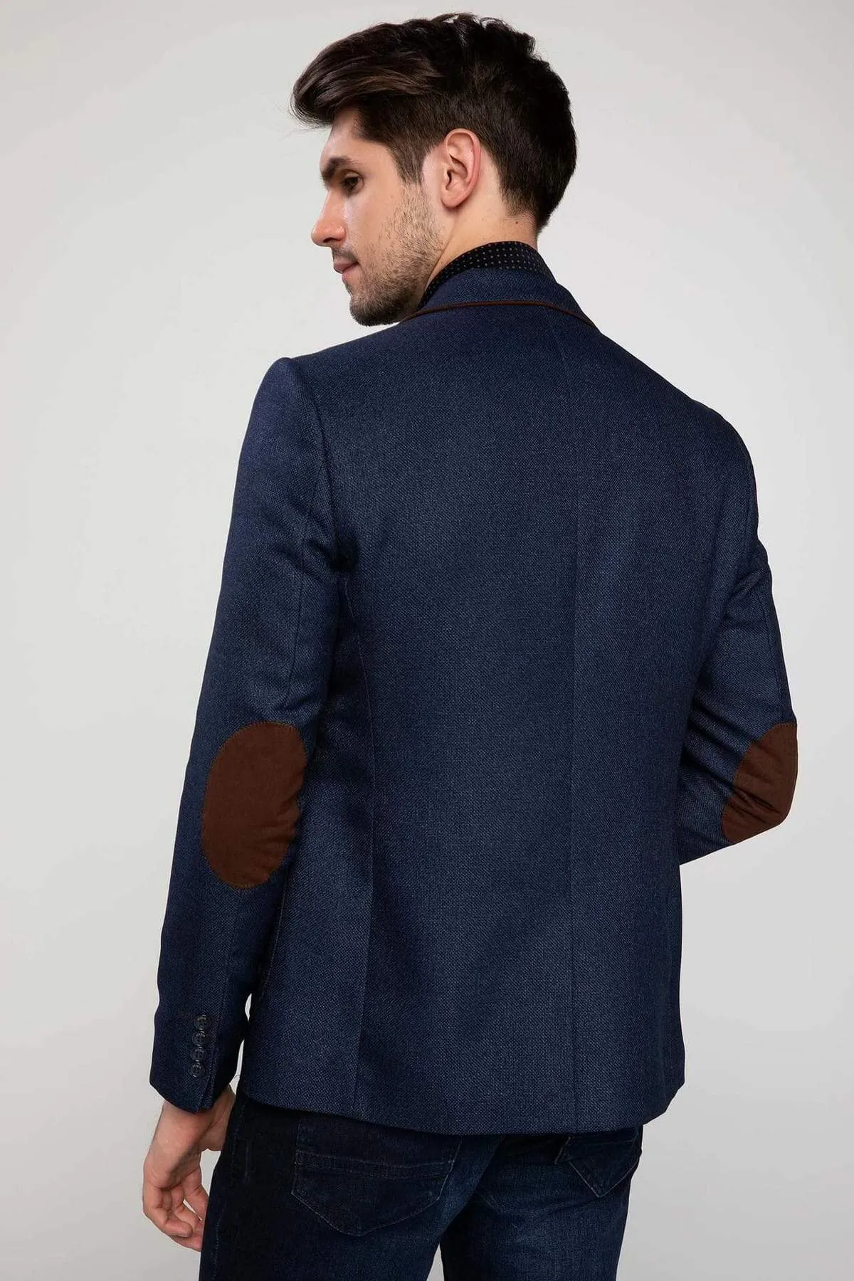 11754 Indigo Pocket Detailed Mens Blazer Jacket