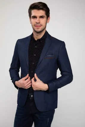11754 Indigo Pocket Detailed Mens Blazer Jacket