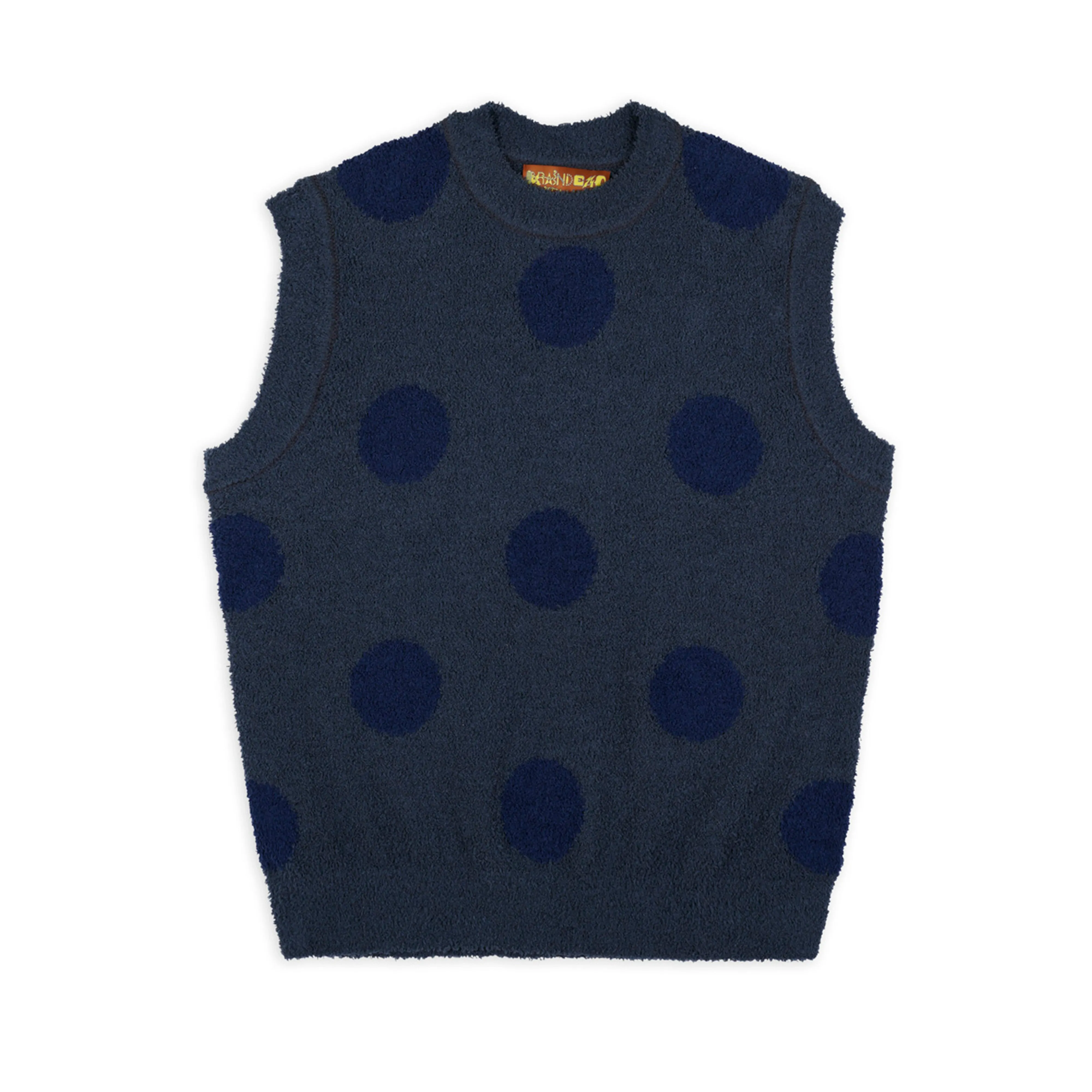 Brain Dead - Men's Teddy Fur Dot Knit Sweater Vest - (Navy)