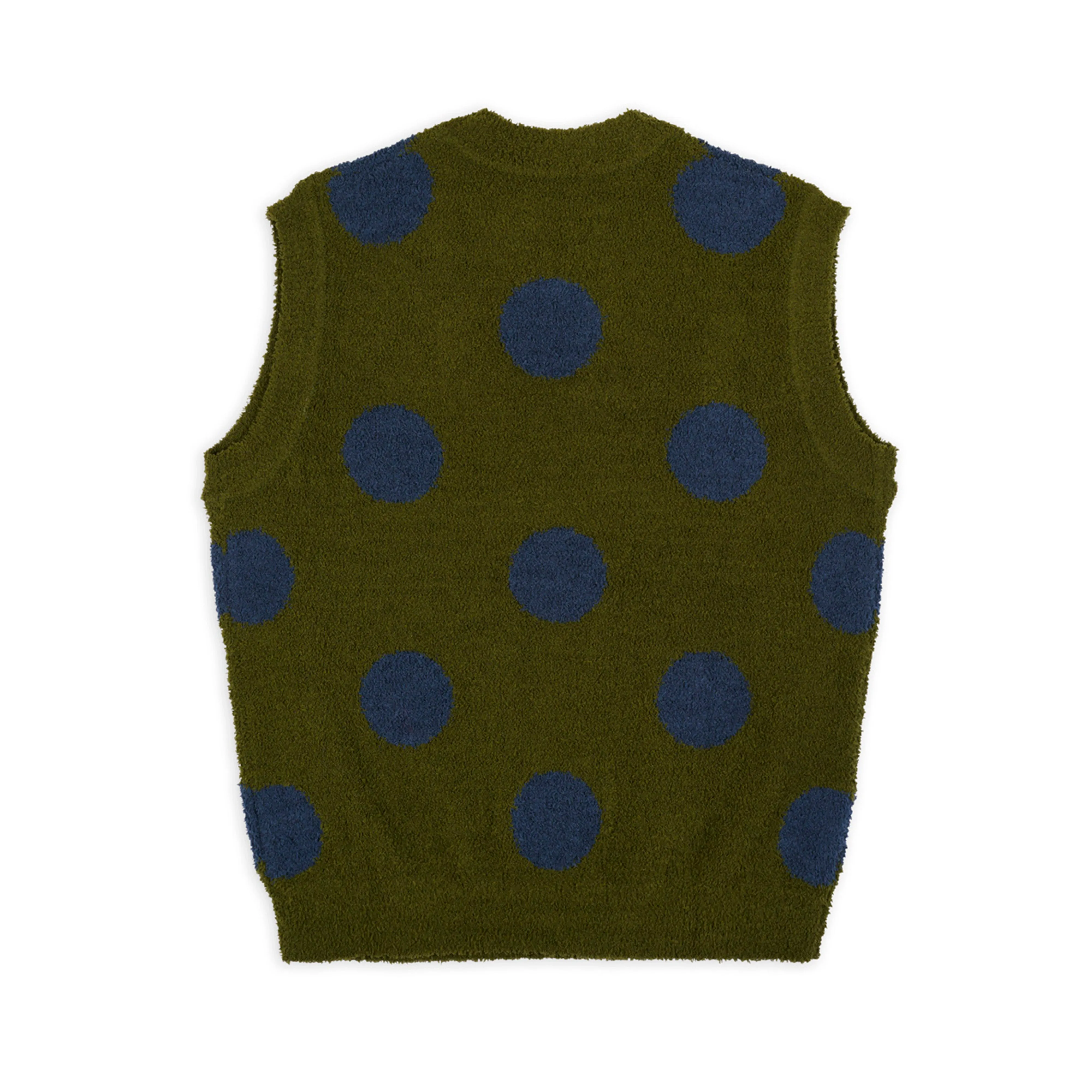 Brain Dead - Men's Teddy Fur Dot Knit Sweater Vest - (Olive)