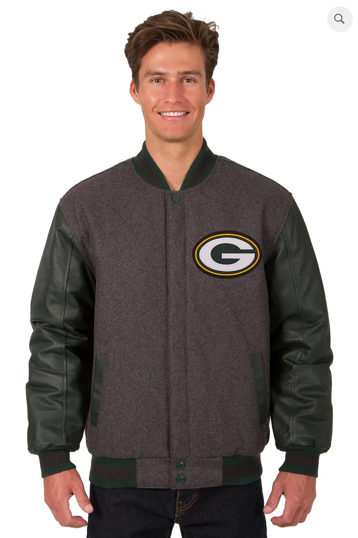 Green Bay Packers Reversible Wool & Leather Varsity Jacket