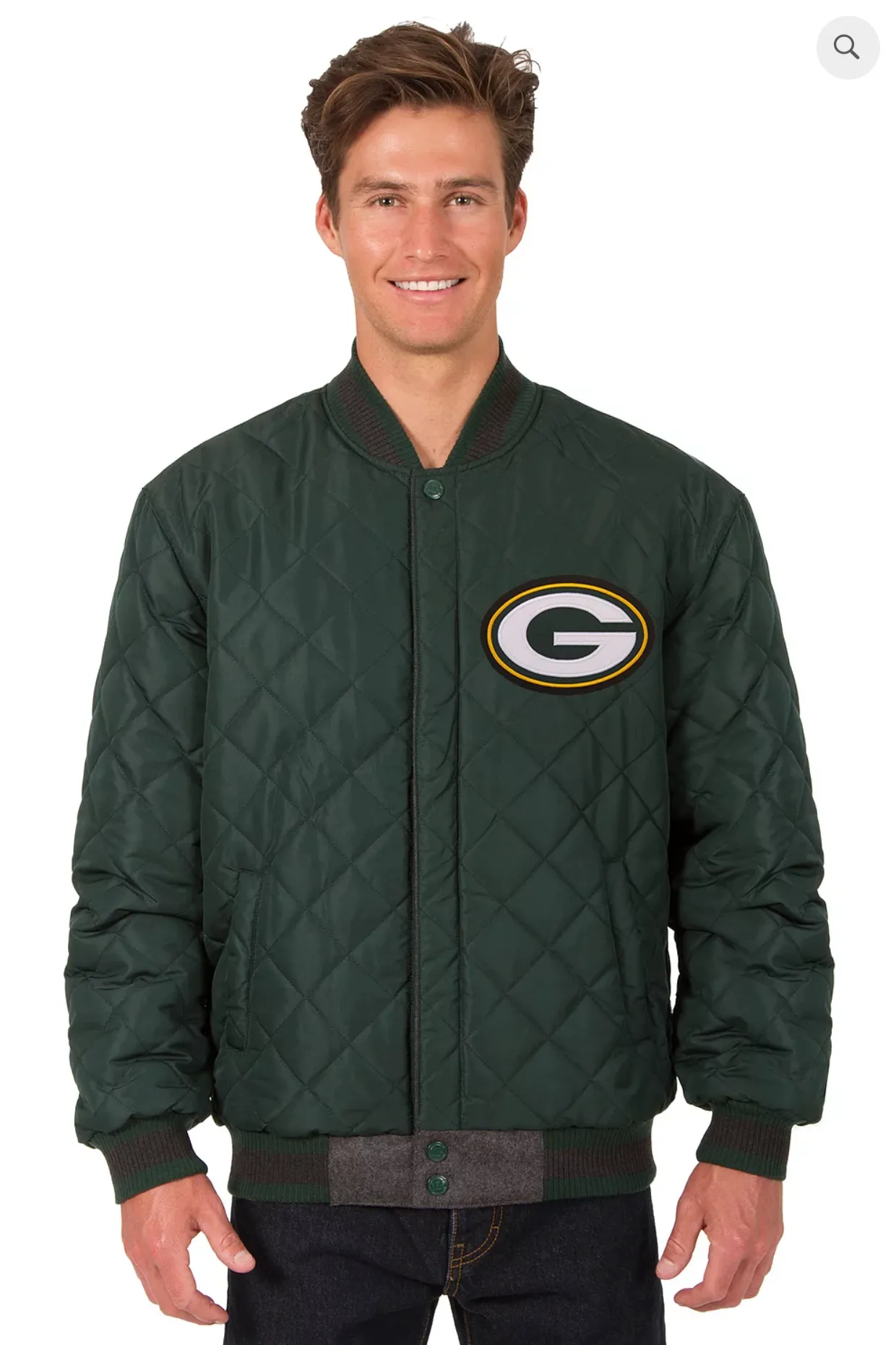 Green Bay Packers Reversible Wool & Leather Varsity Jacket