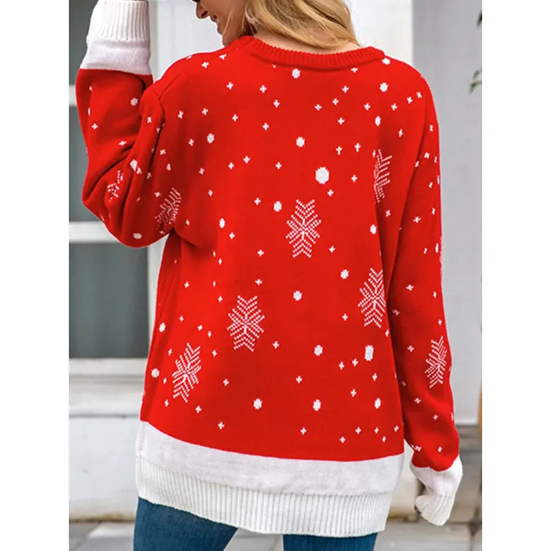 Long Sleeve Fur Christmas Sweater