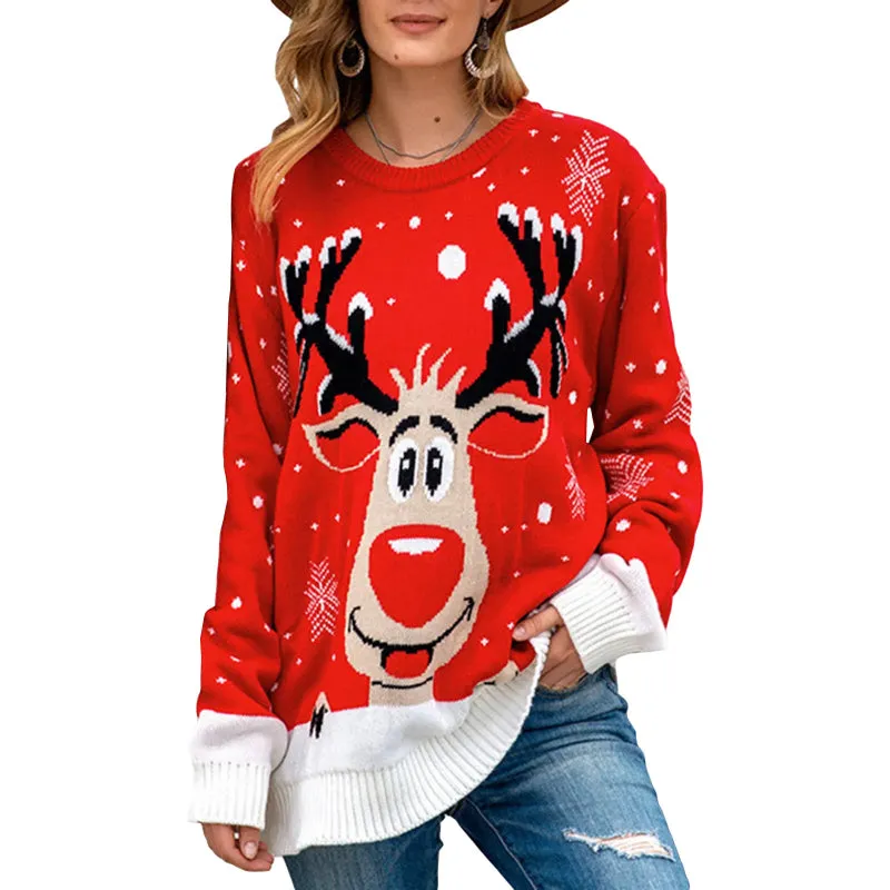 Long Sleeve Fur Christmas Sweater