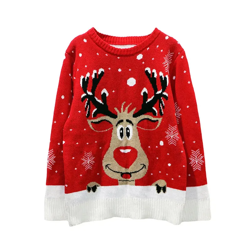Long Sleeve Fur Christmas Sweater