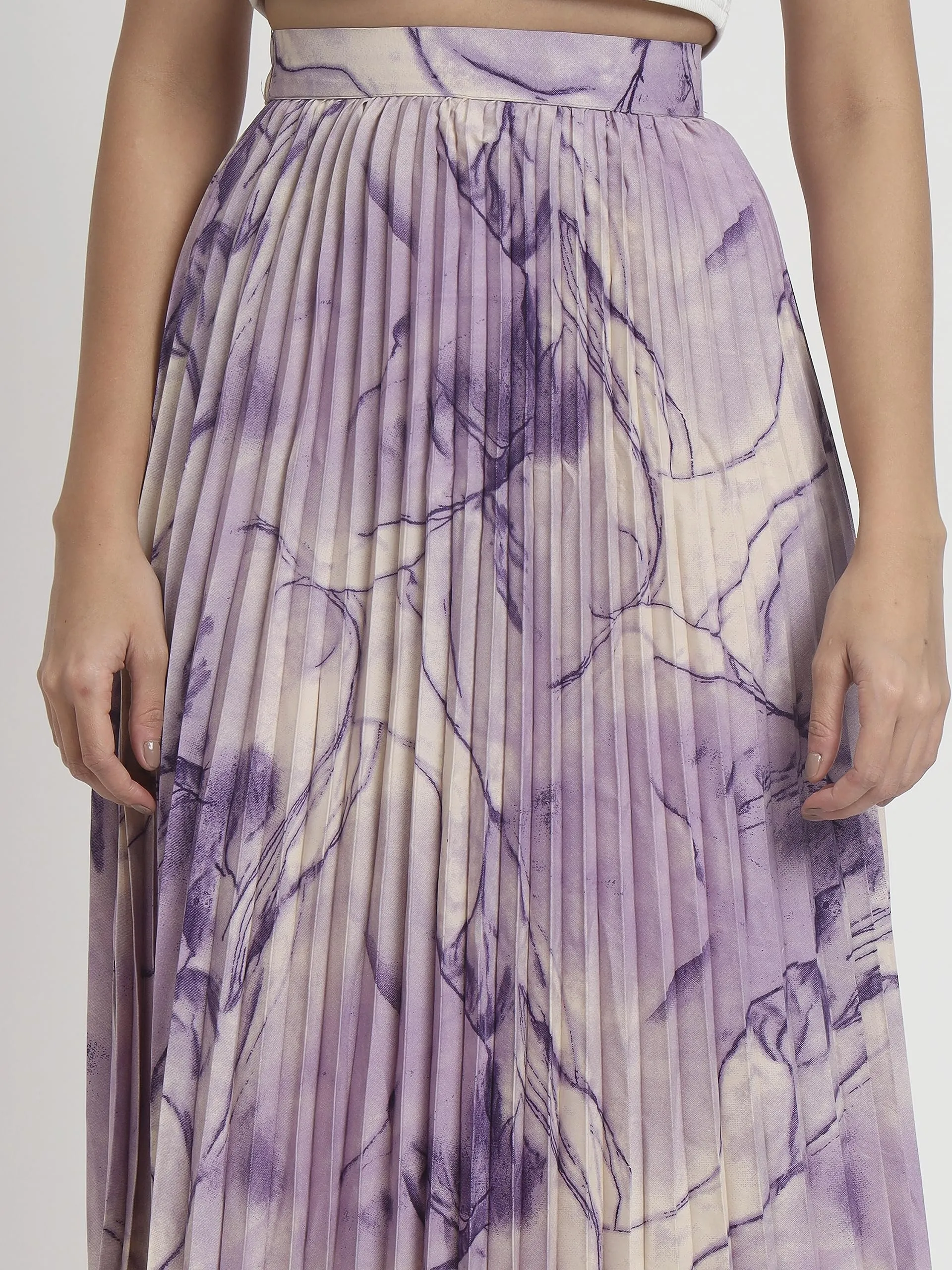 OTABU Marble Elegance A Woman's A-Line Long Printed Skirt Masterpiece