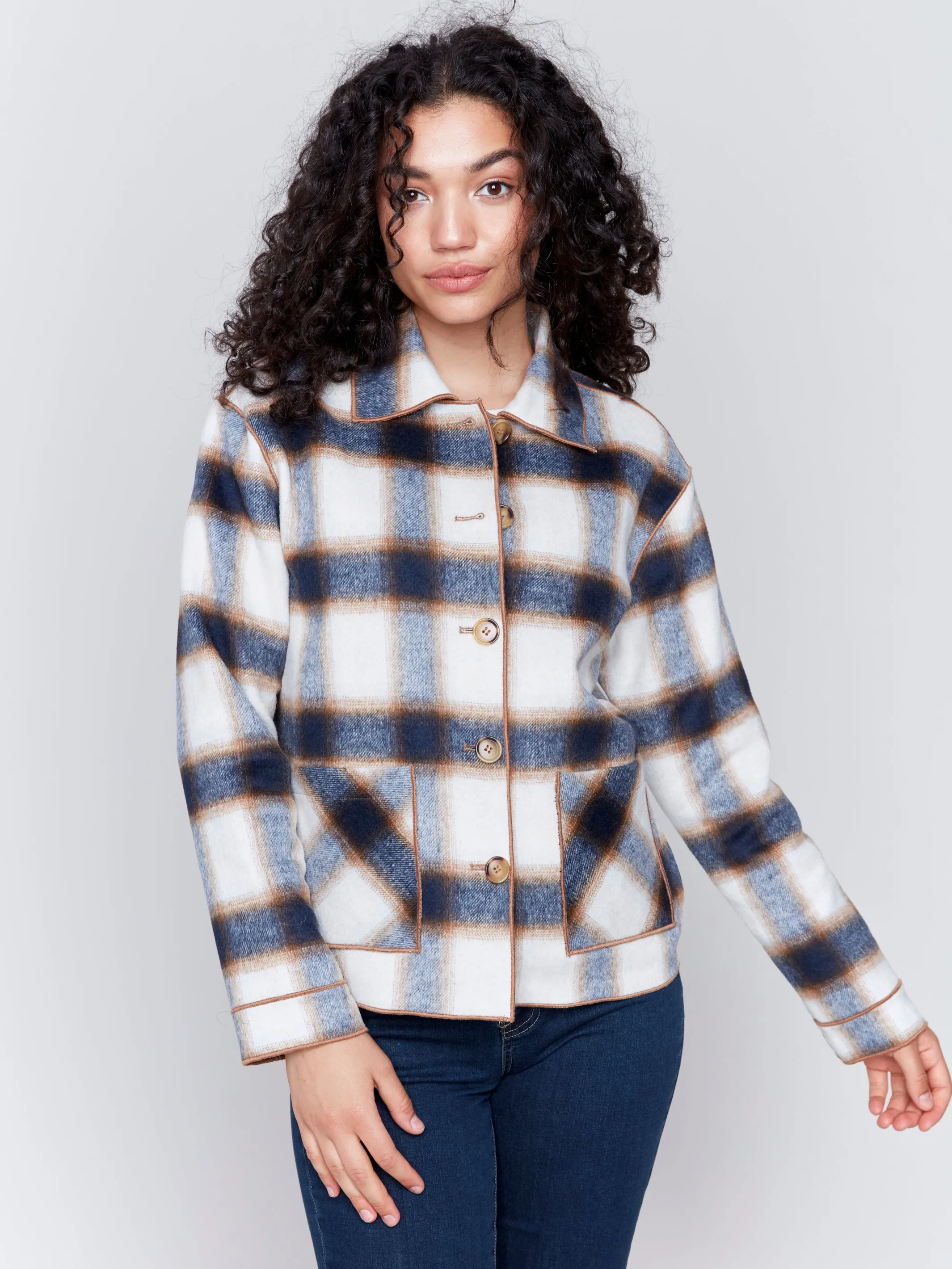 Plaid Reversible Short Jacket by Charlie B