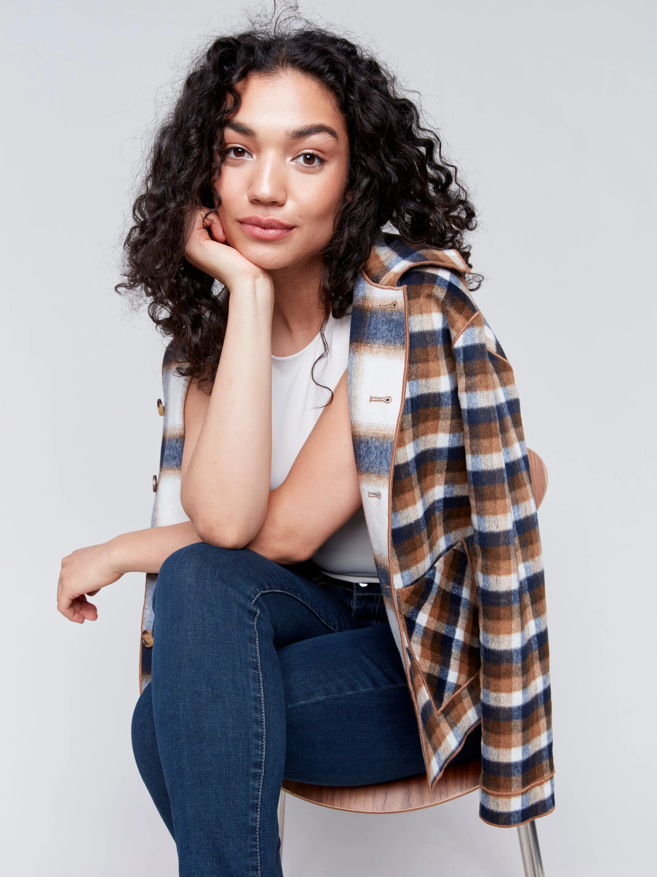 Plaid Reversible Short Jacket by Charlie B
