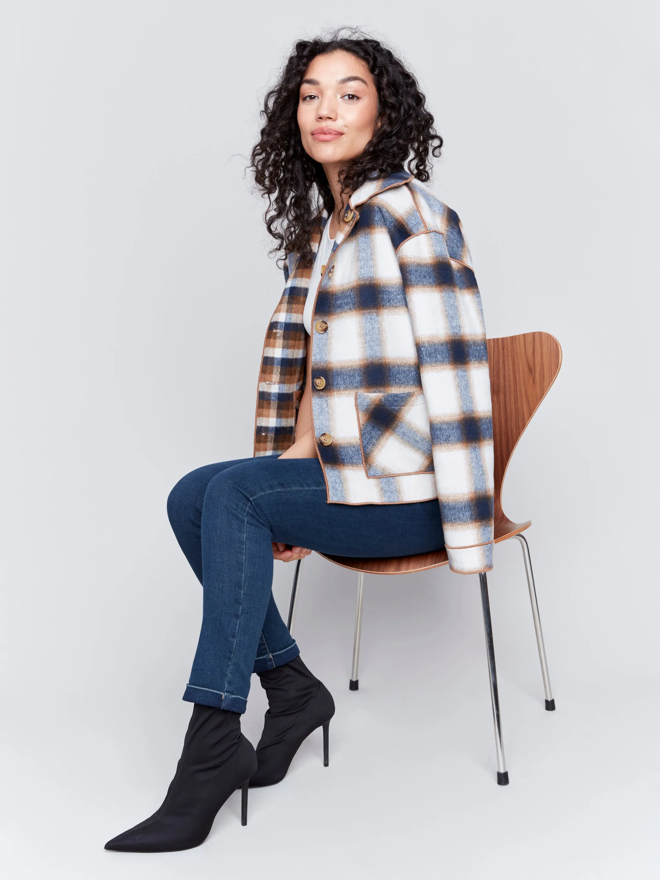 Plaid Reversible Short Jacket by Charlie B