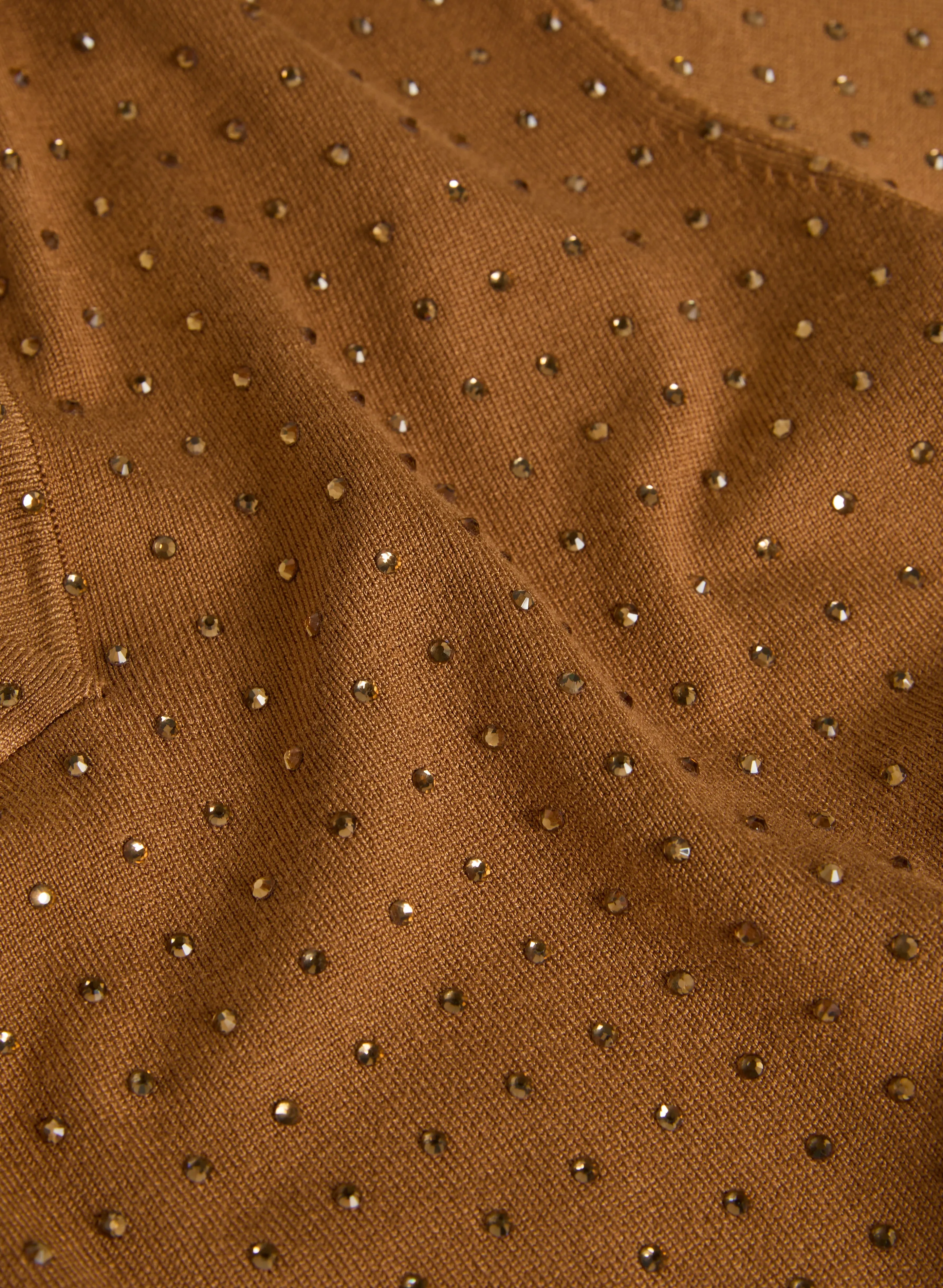 Rhinestone Polo Sweater