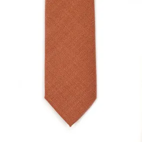 Solid sandstone orange wool hopsack tie