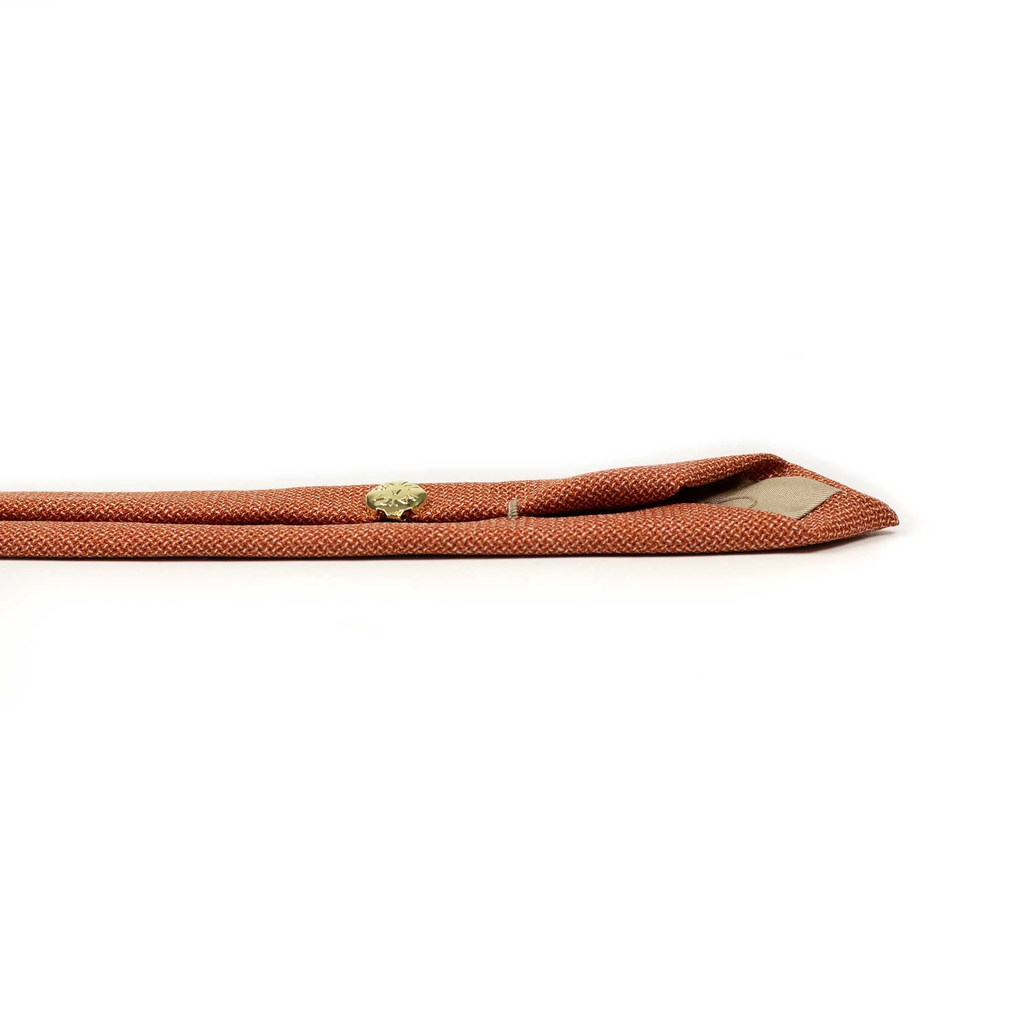 Solid sandstone orange wool hopsack tie