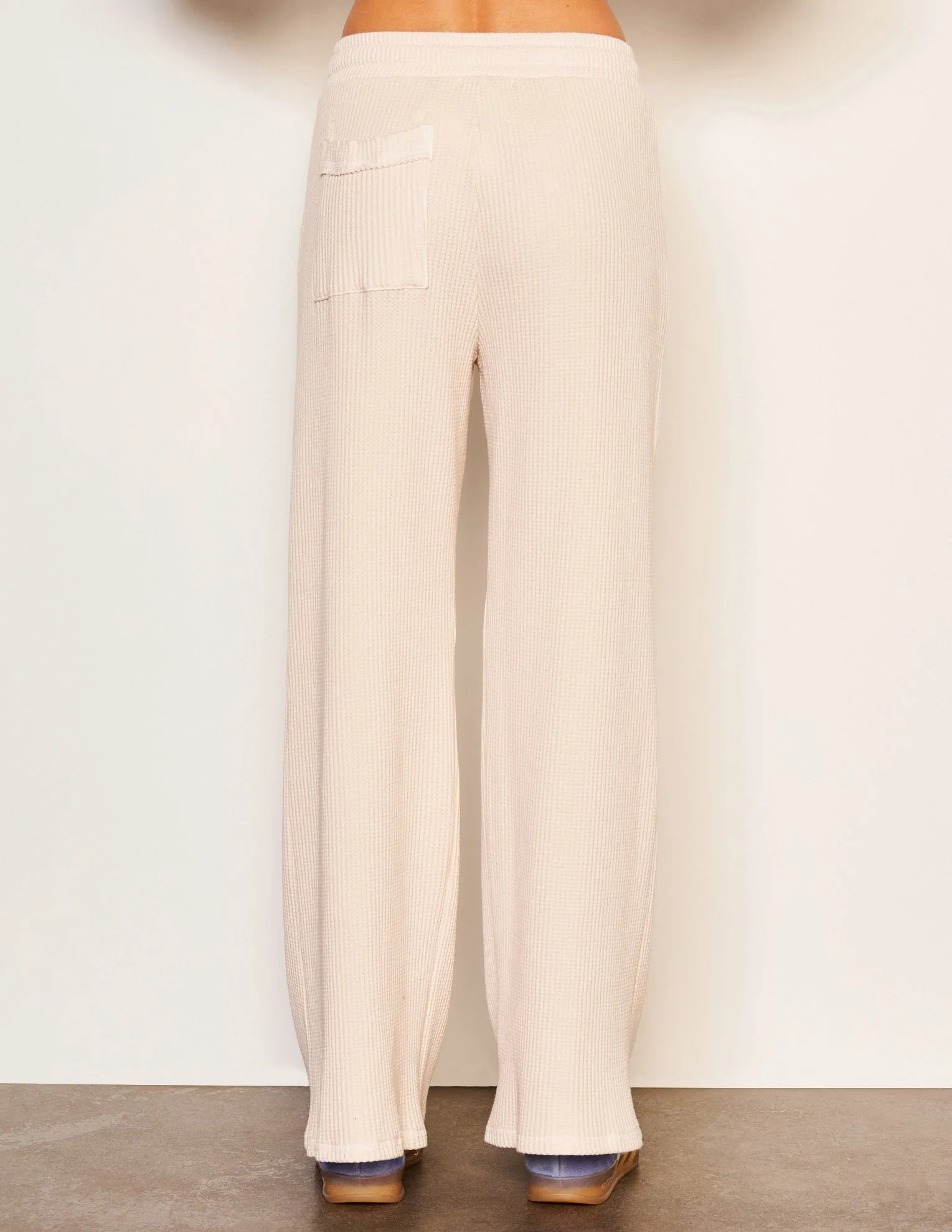 Sundry Thermal Wide Leg Pant in Oyster